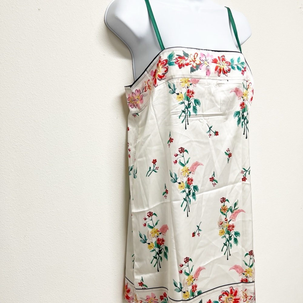 Boutique Womens White Colorful Floral Adjustable Mini Slip Dress Tunic Size S - Picture 4 of 7